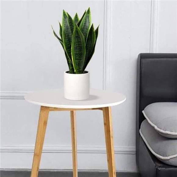 Fake Snake Plant 16"Faux Potted Plant Artificial SnakePlant withWhite CeramicPot - Picture 3 of 6